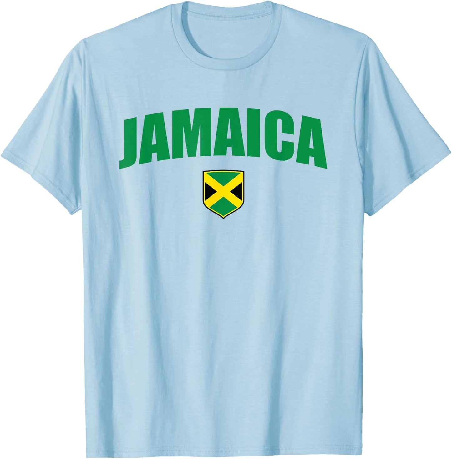 Jamaica Flag Jamaican Vintage Athletic Throwback Souvenir T-Shirt - T-Shirt | Light Blue