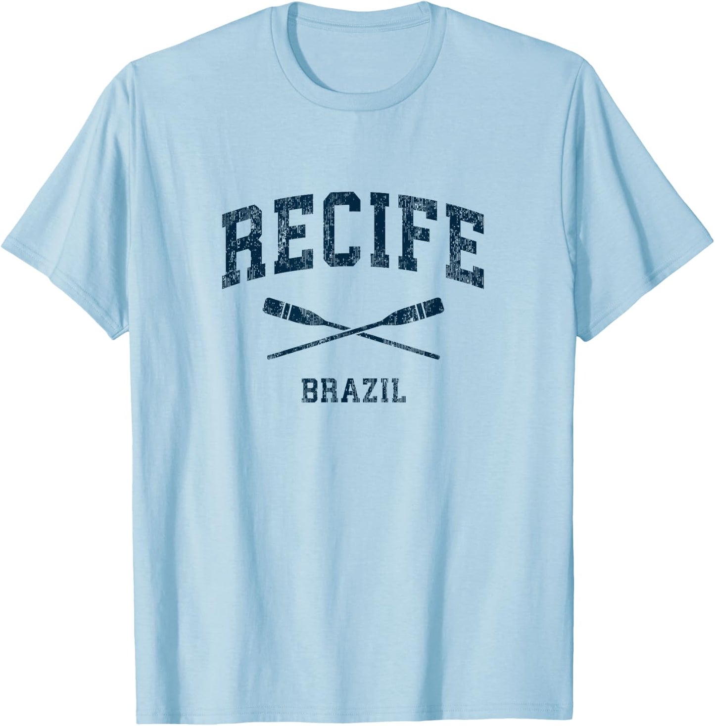Recife Brazil Vintage Nautical Paddles Sports Oars T-Shirt - T-Shirt | Light Blue