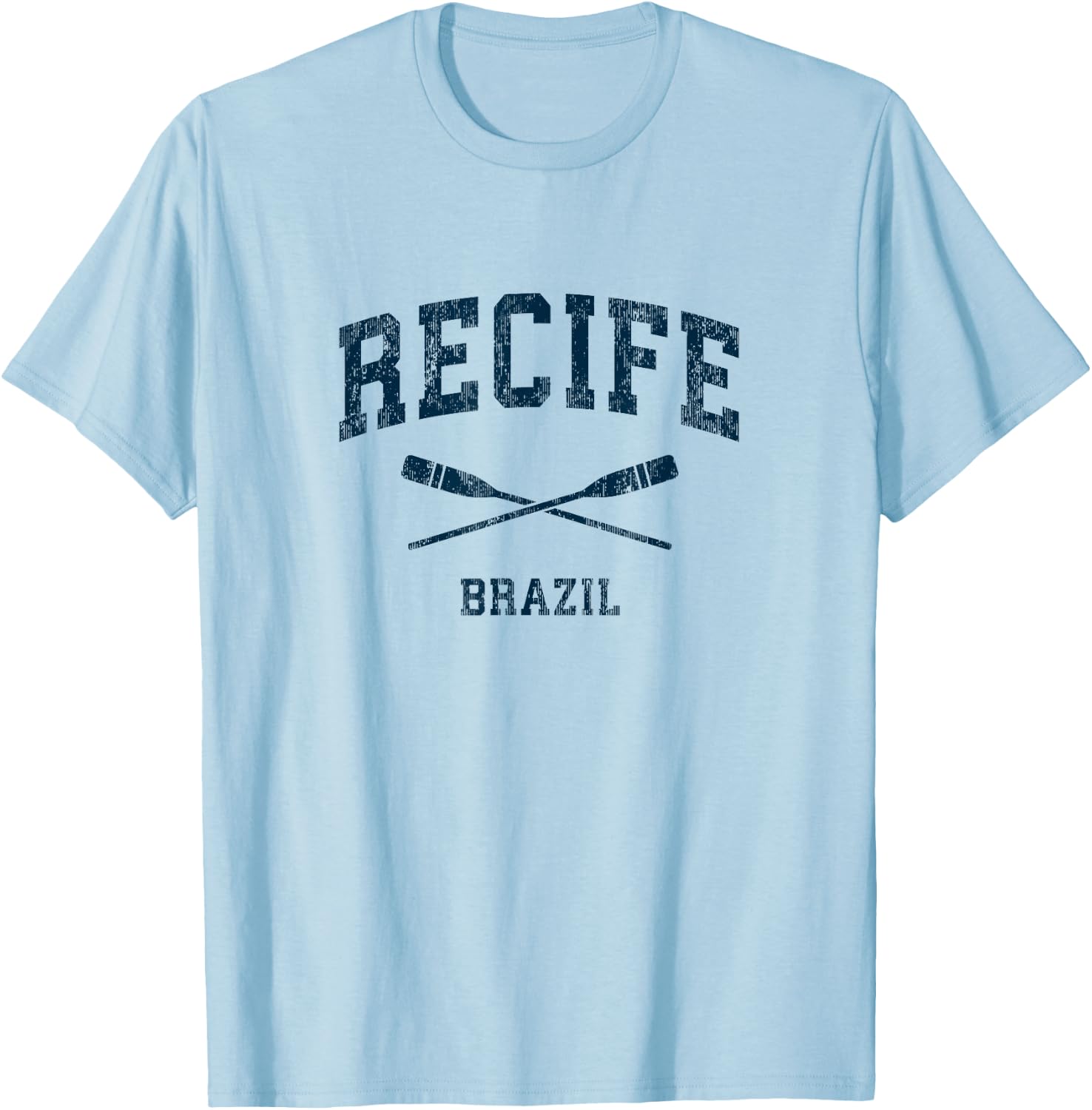 Recife Brazil Vintage Nautical Paddles Sports Oars T-Shirt - T-Shirt | Light Blue