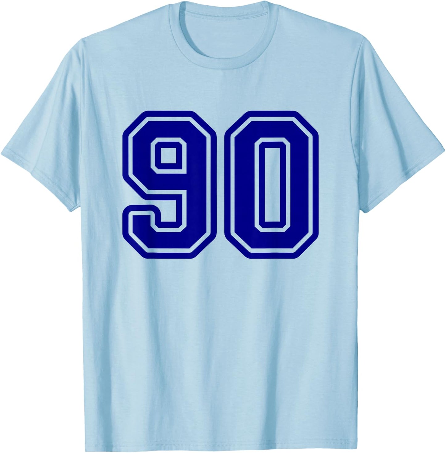 Number #90 Blue Sport Number 90 T-Shirt - T-Shirt | Light Blue