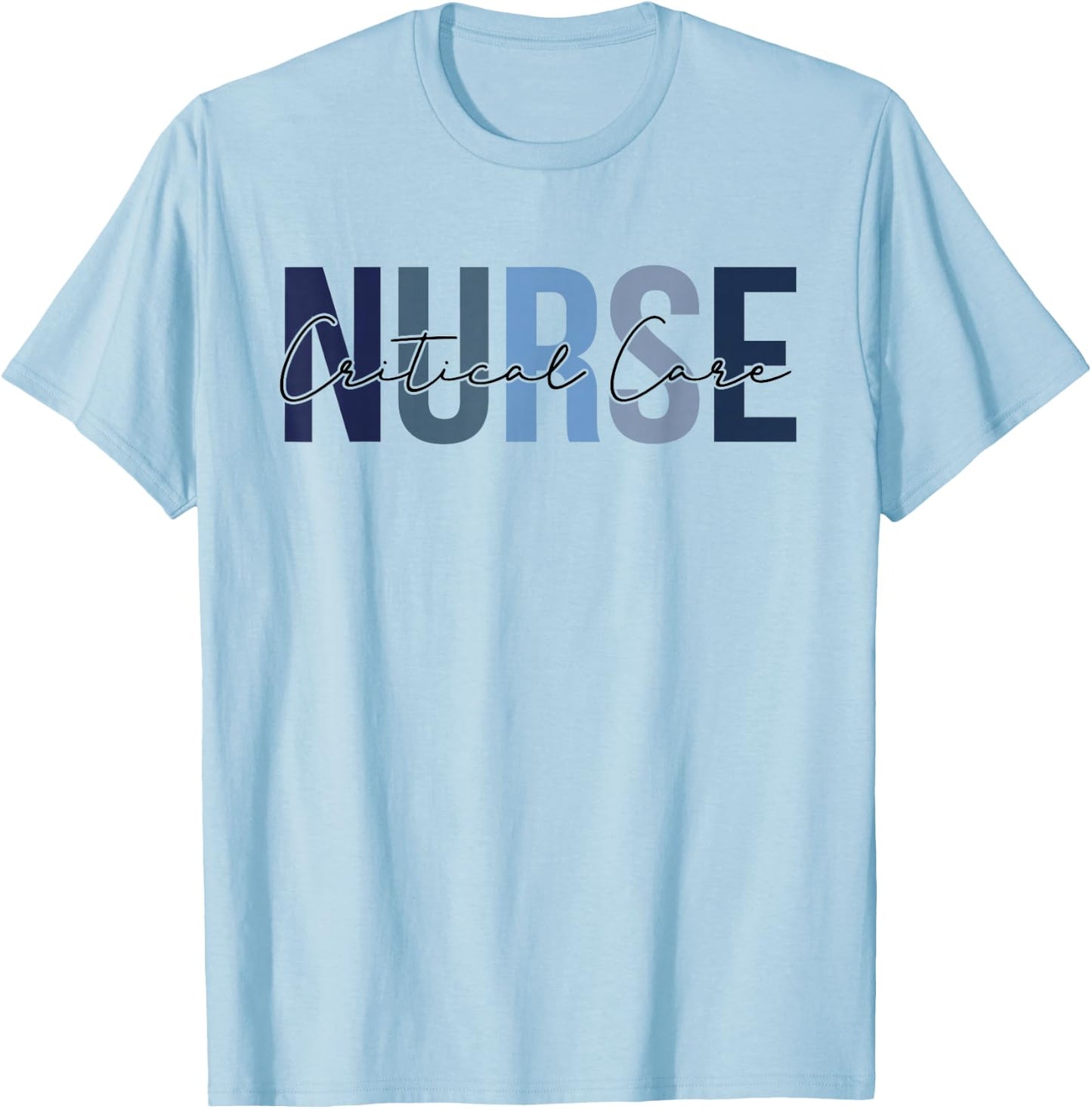 Retro Critical Care Nurse Gifts Nursing Apparel T-Shirt - T-Shirt | Light Blue
