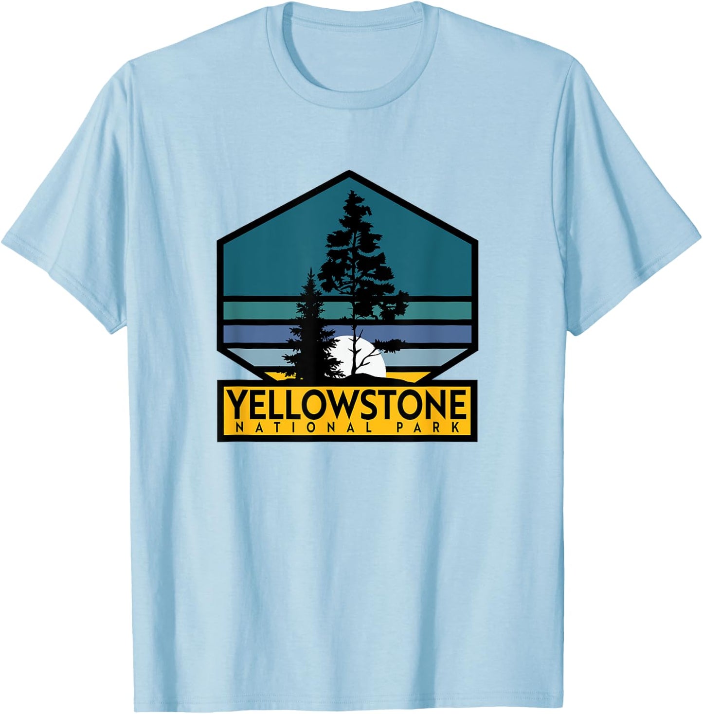 Yellowstone National Park Retro T-Shirt - T-Shirt | Light Blue