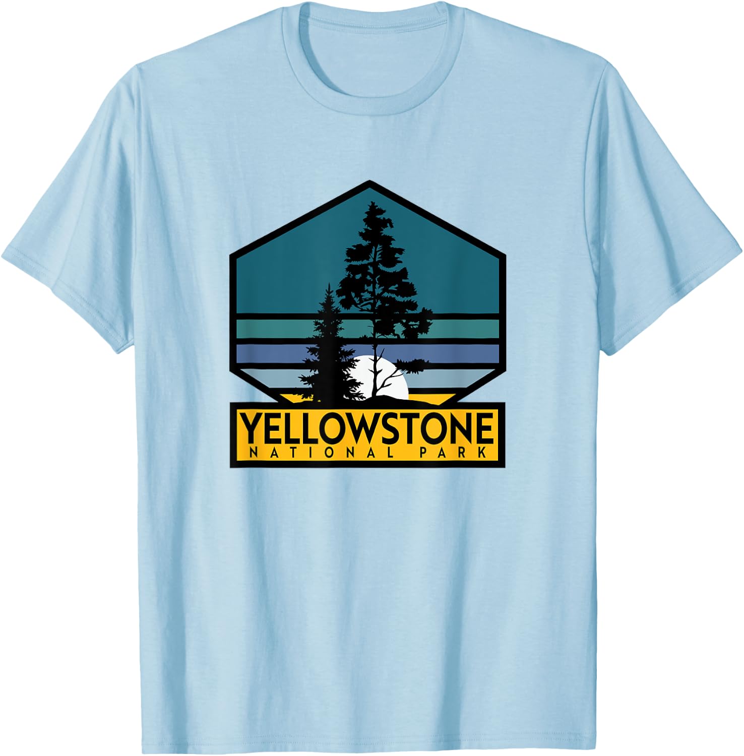 Yellowstone National Park Retro T-Shirt - T-Shirt | Light Blue