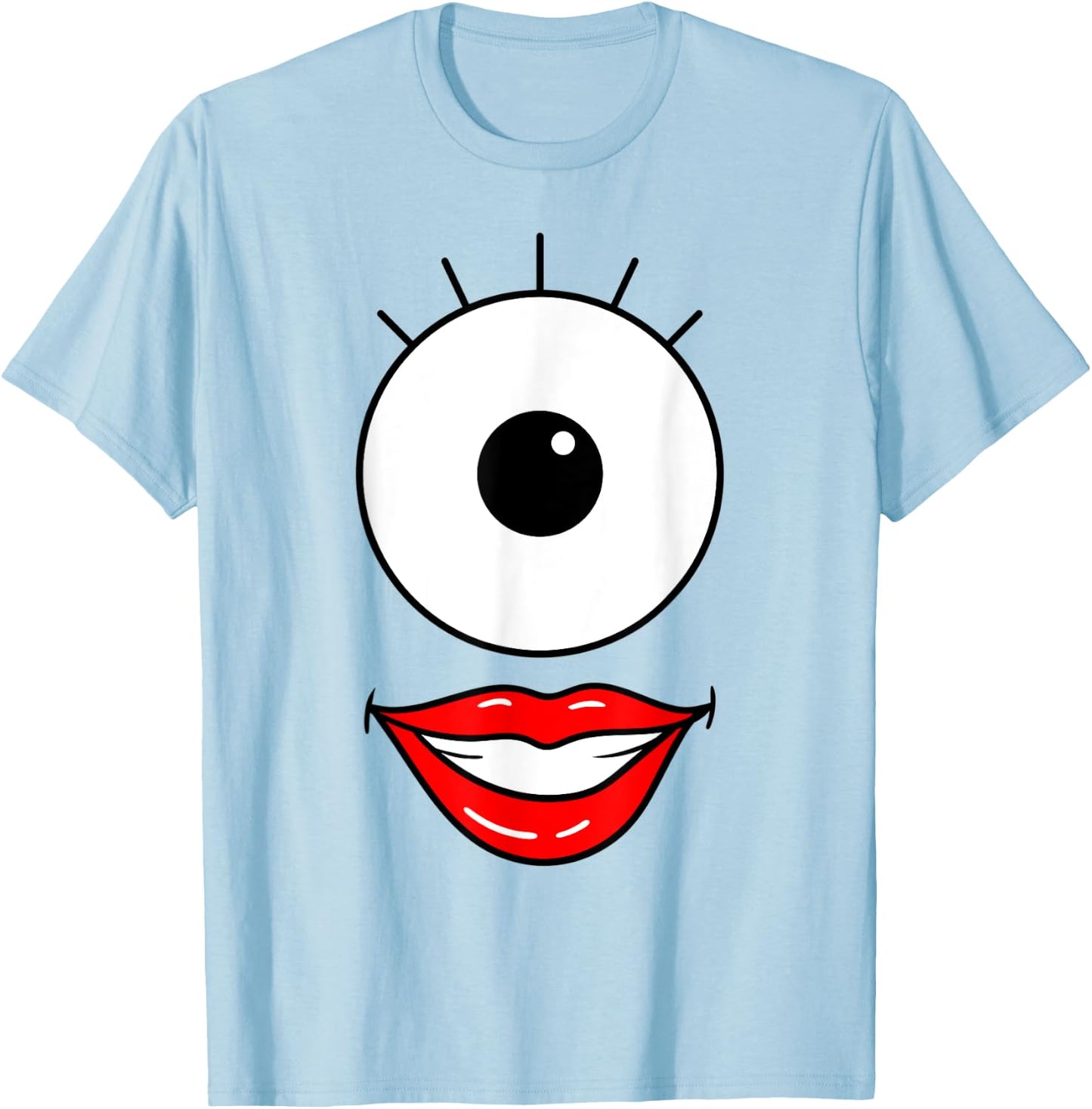 Funny Cute Monster Face One Eyeball Easy Halloween Costume T-Shirt - T-Shirt | Light Blue