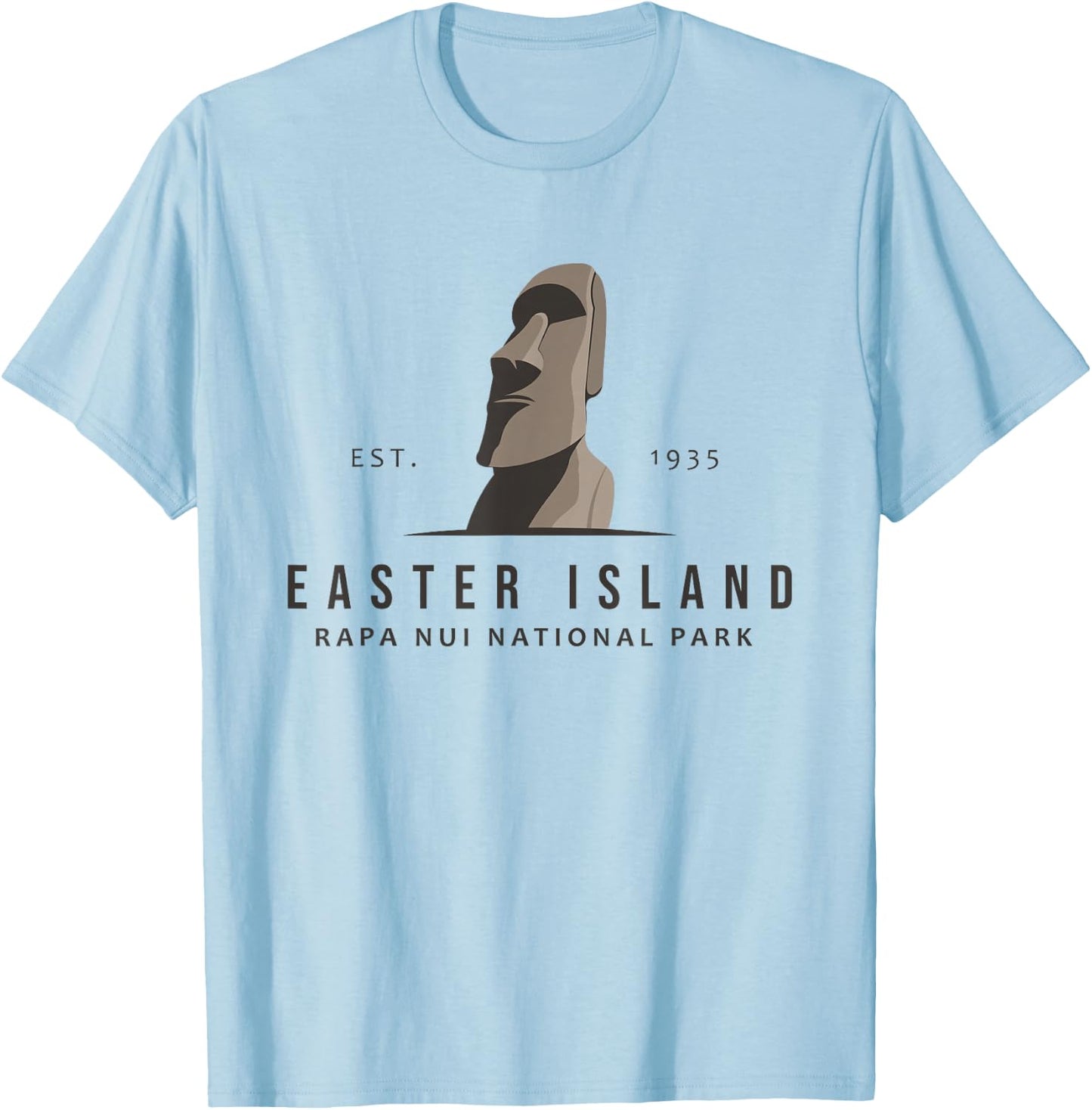 Easter Island Rapa Nui National Park Emblem Vintage T-Shirt - T-Shirt | Light Blue