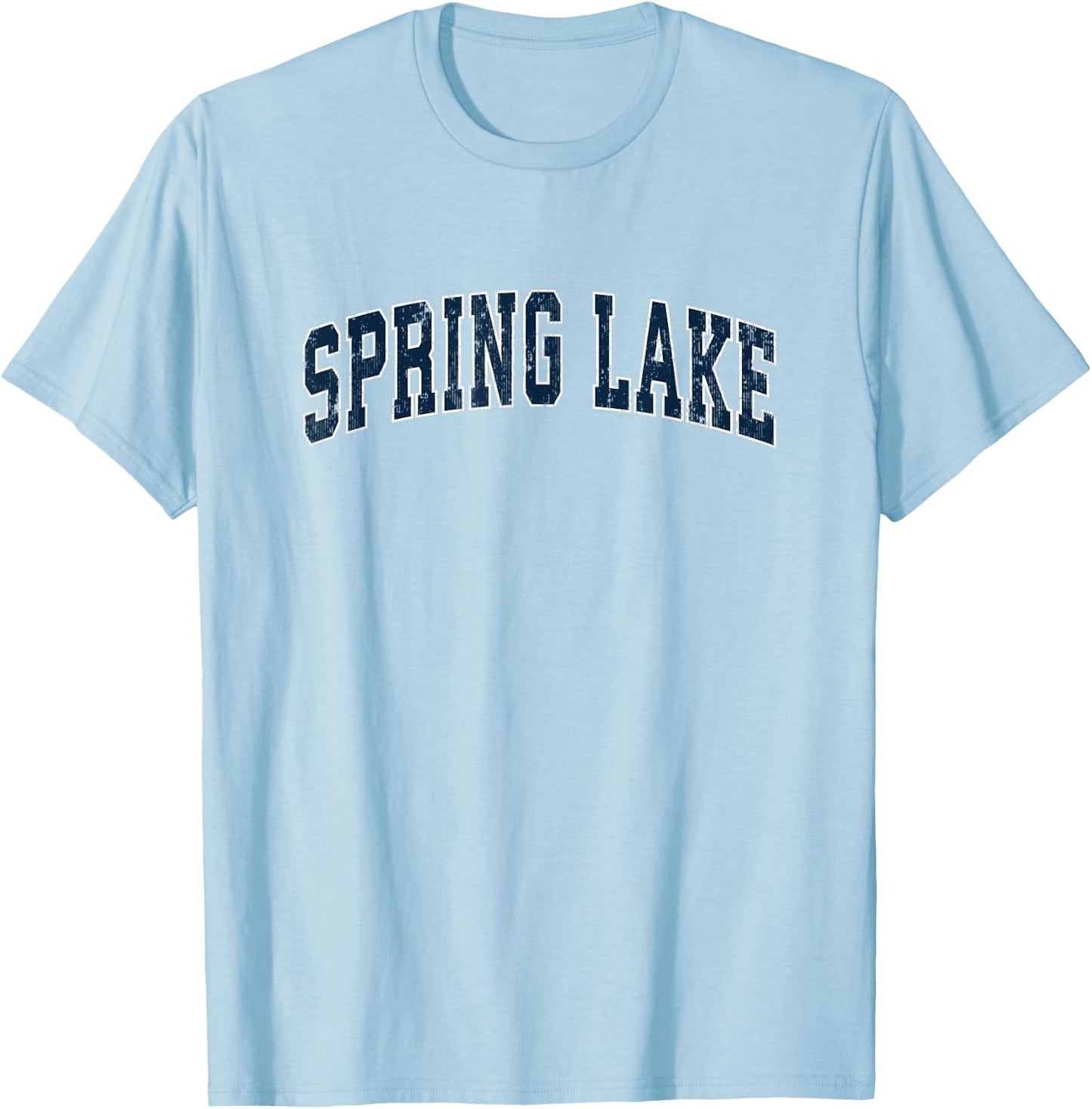 Spring Lake Michigan MI Vintage Sports Design Navy Design T-Shirt - T-Shirt | Light Blue