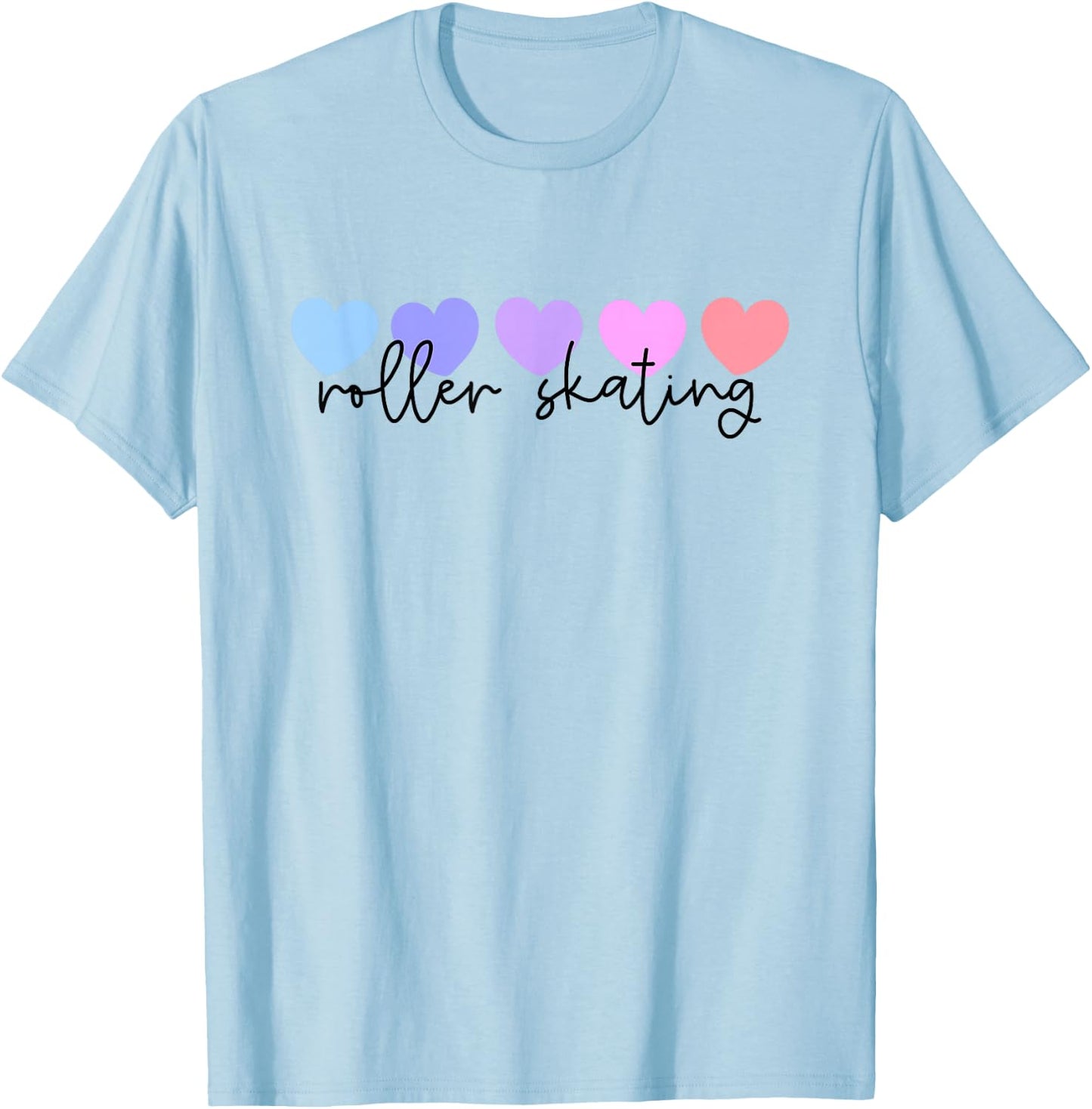 Roller Skates or Roller Skating Lover Heart Women or Girls T-Shirt - T-Shirt | Light Blue