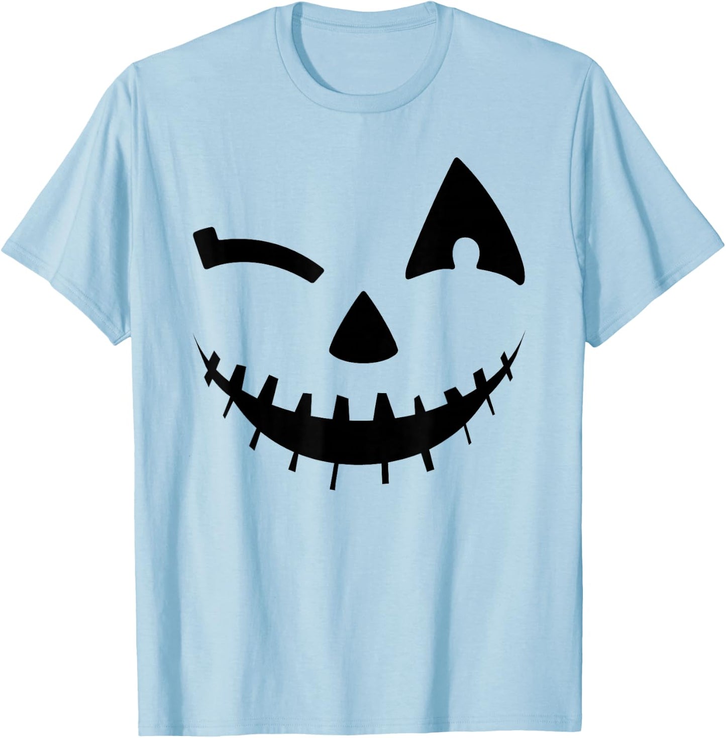 Adult Pumpkin Shirt Women Halloween Jackolantern Costume T-Shirt - T-Shirt | Light Blue