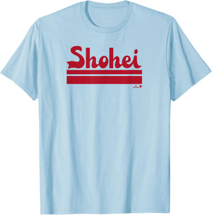 Shohei Ohtani: LA Text - Los Angeles Baseball T-Shirt - T-Shirt | Light Blue