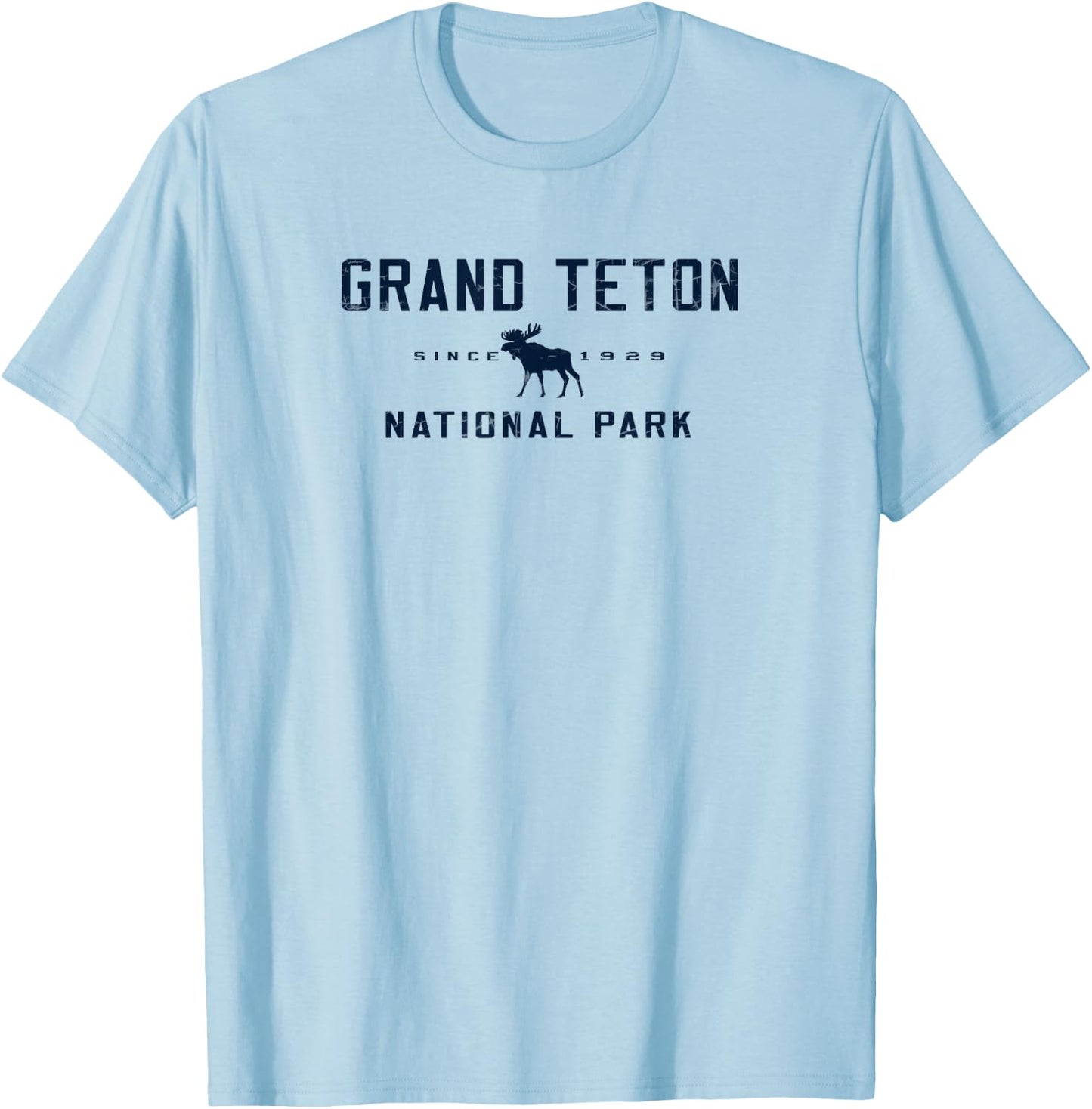 Grand Teton National Park Moose Graphic T-Shirt - T-Shirt | Light Blue