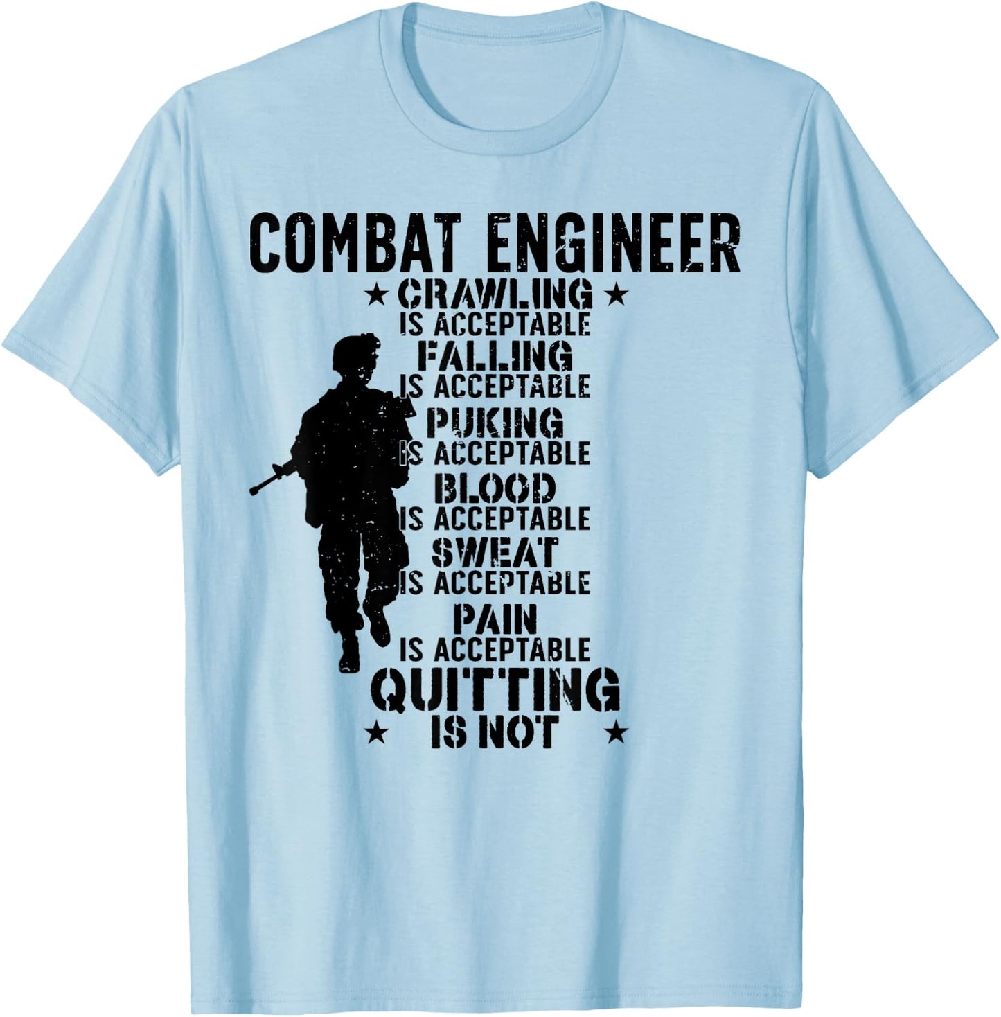 Combat Engineer Combat Engineering T-Shirt - T-Shirt | Light Blue