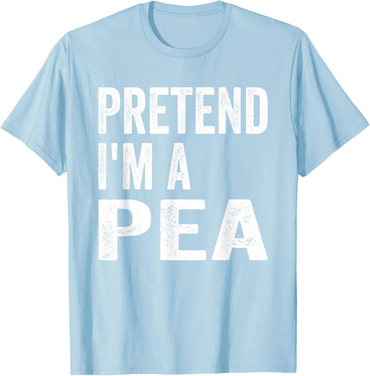 Pretend I'm A Pea Easy Lazy Halloween Costume T-Shirt - T-Shirt | Light Blue