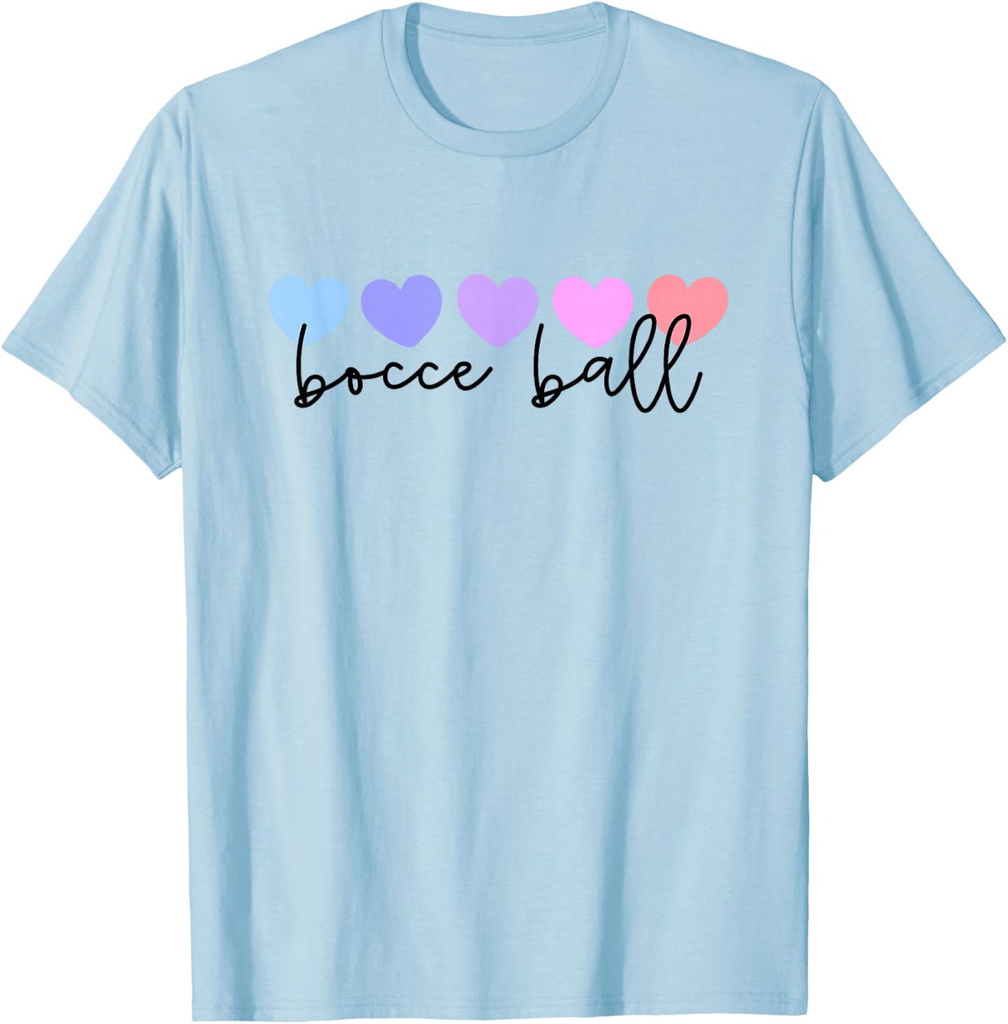 Bocce Ball Lover Heart Women or Girls T-Shirt - T-Shirt | Light Blue