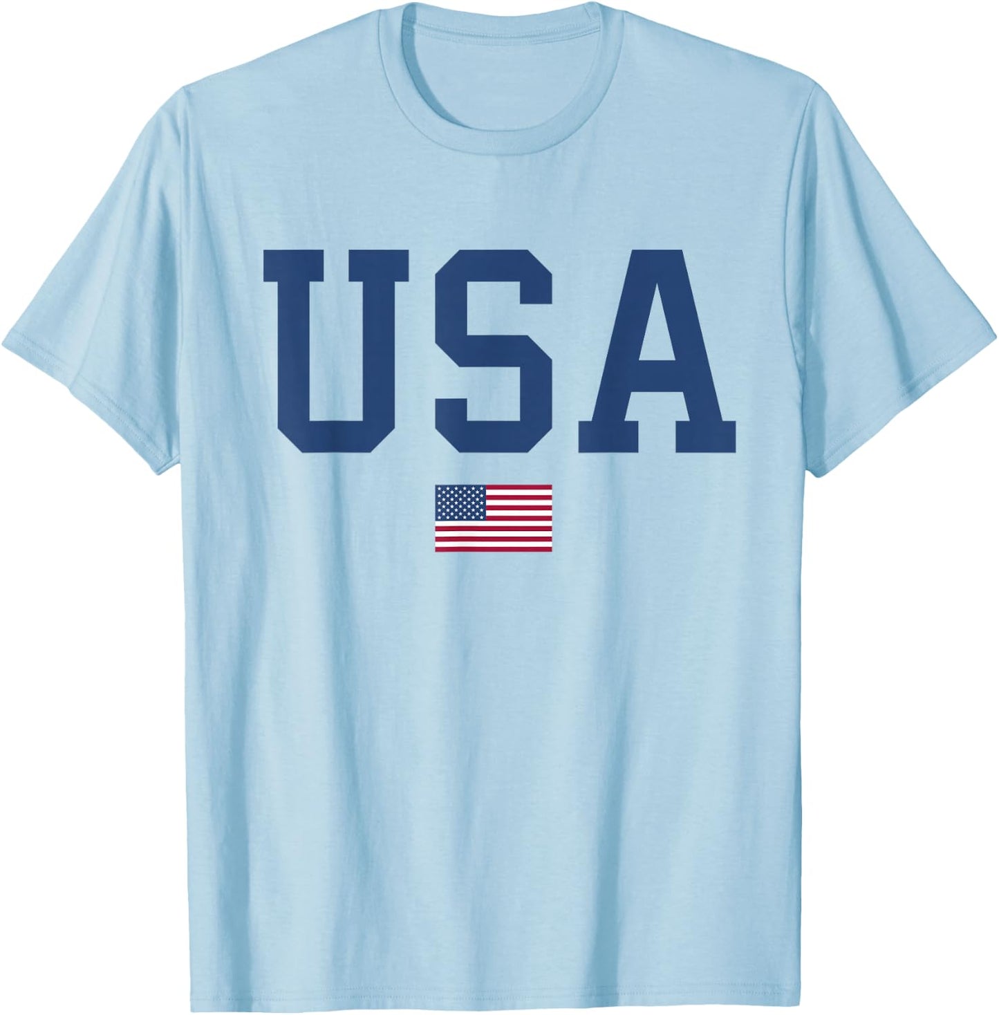 USA Shirt Women Men Kids American Flag Patriotic 4th of July T-Shirt - T-Shirt | Light Blue