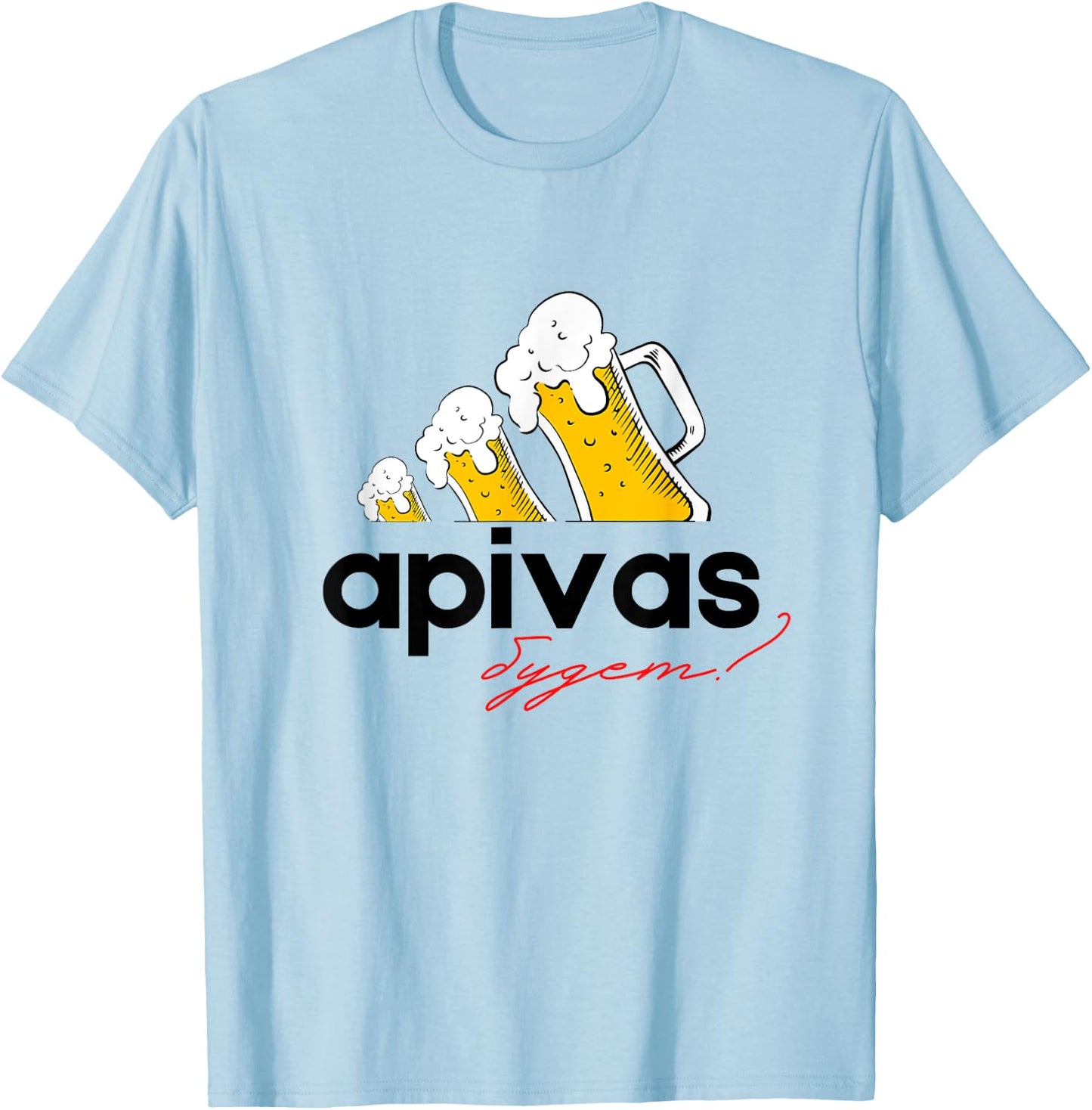 Beer APIVAS Funny Russian T-Shirt - T-Shirt | Light Blue