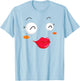 Group Costume Team Outfit Woman Dress Kiss Lips Emoticon T-Shirt - T-Shirt | Light Blue