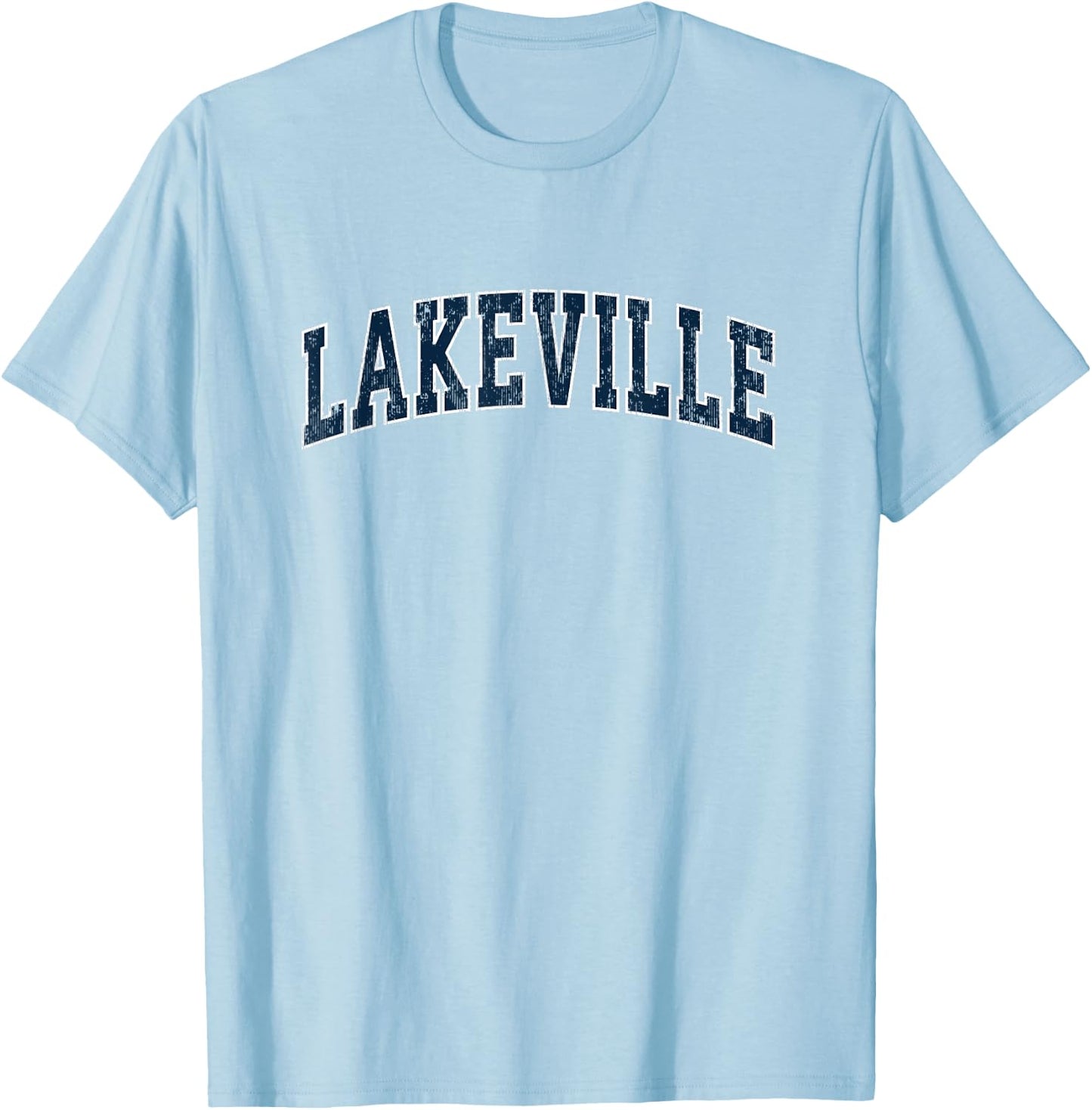 Lakeville Massachusetts MA Vintage Sports Design Navy Design T-Shirt - T-Shirt | Light Blue