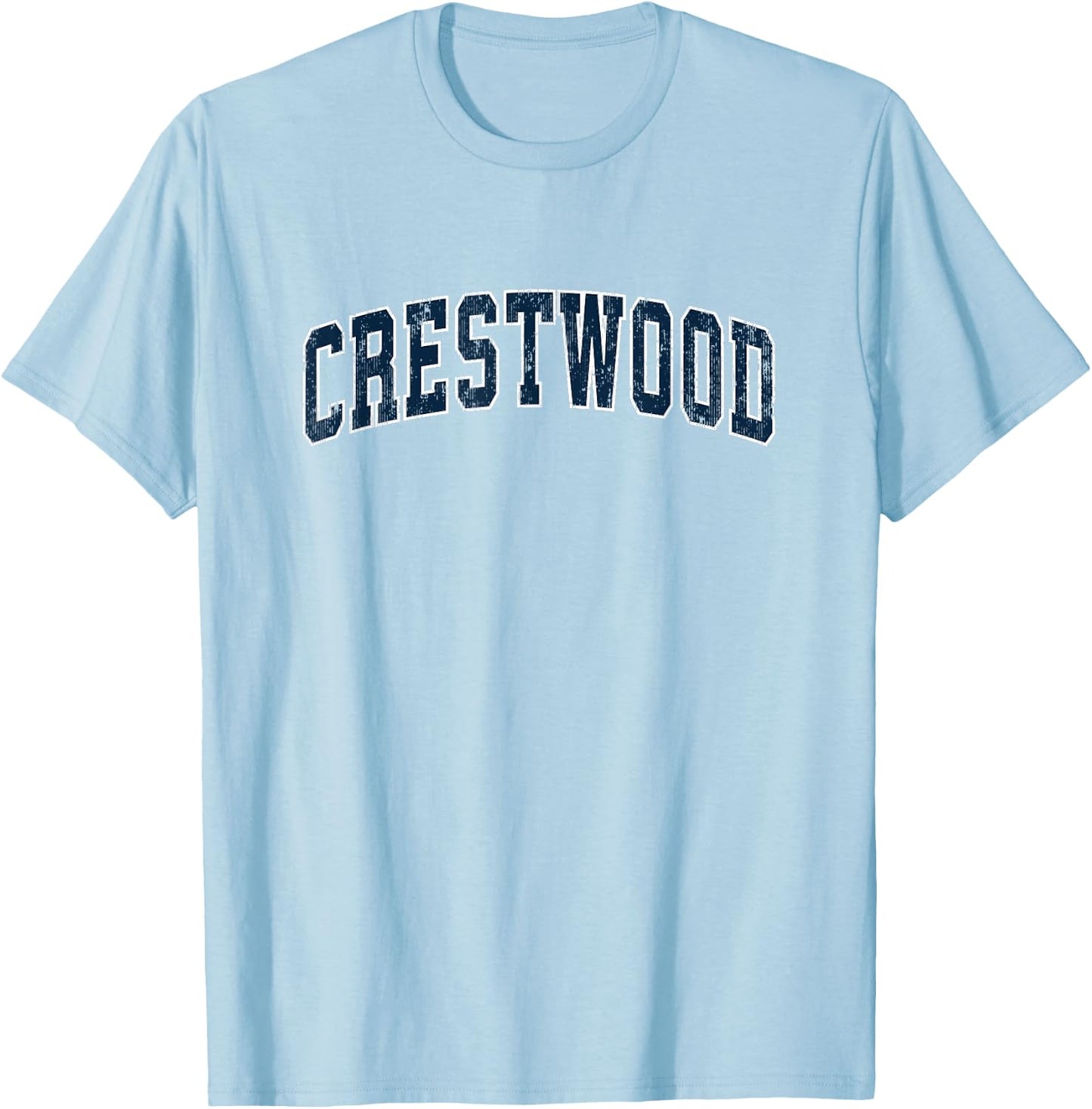 Crestwood Missouri MO Vintage Sports Design Navy Design T-Shirt - T-Shirt | Light Blue