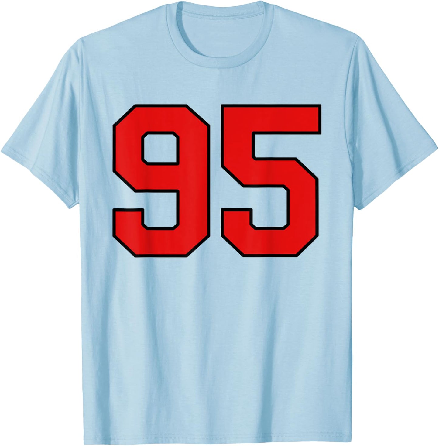 Lucky Number 95 Classic College American Varsity Fan Player T-Shirt - T-Shirt | Light Blue
