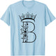 Queen B Bee Letter B Crown Alphabet Monogram Bride Bee Lover T-Shirt - T-Shirt | Light Blue