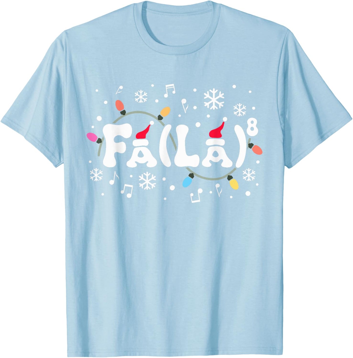 Fa La 8 Christmas Music Teacher Student Santa Funny Music Men Women Kids T-Shirt - T-Shirt | Light Blue