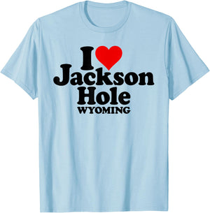 I Love Heart Jackson Hole Wyoming T-Shirt - T-Shirt | Light Blue