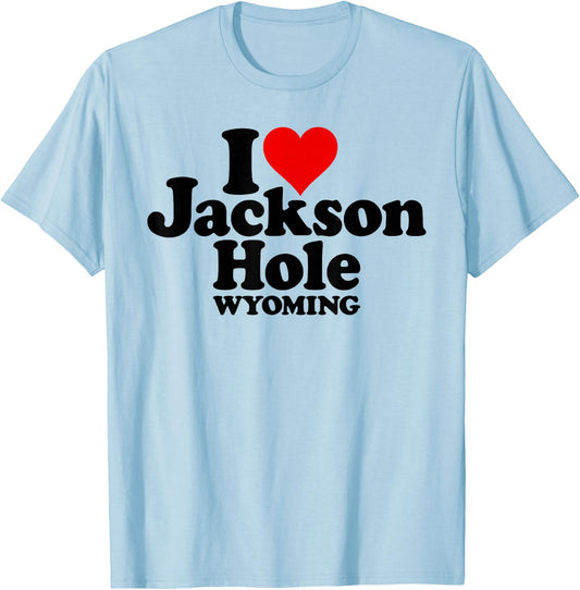 I Love Heart Jackson Hole Wyoming T-Shirt - T-Shirt | Light Blue