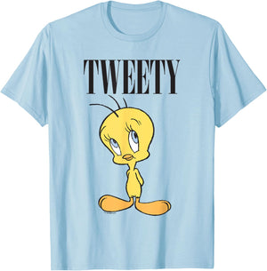 Looney Tunes Tweety Full Body Cute Portrait T-Shirt - T-Shirt | Light Blue