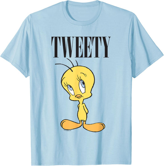 Looney Tunes Tweety Full Body Cute Portrait T-Shirt - T-Shirt | Light Blue
