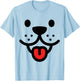 Cute Smiling Dog Face T-Shirt - T-Shirt | Light Blue