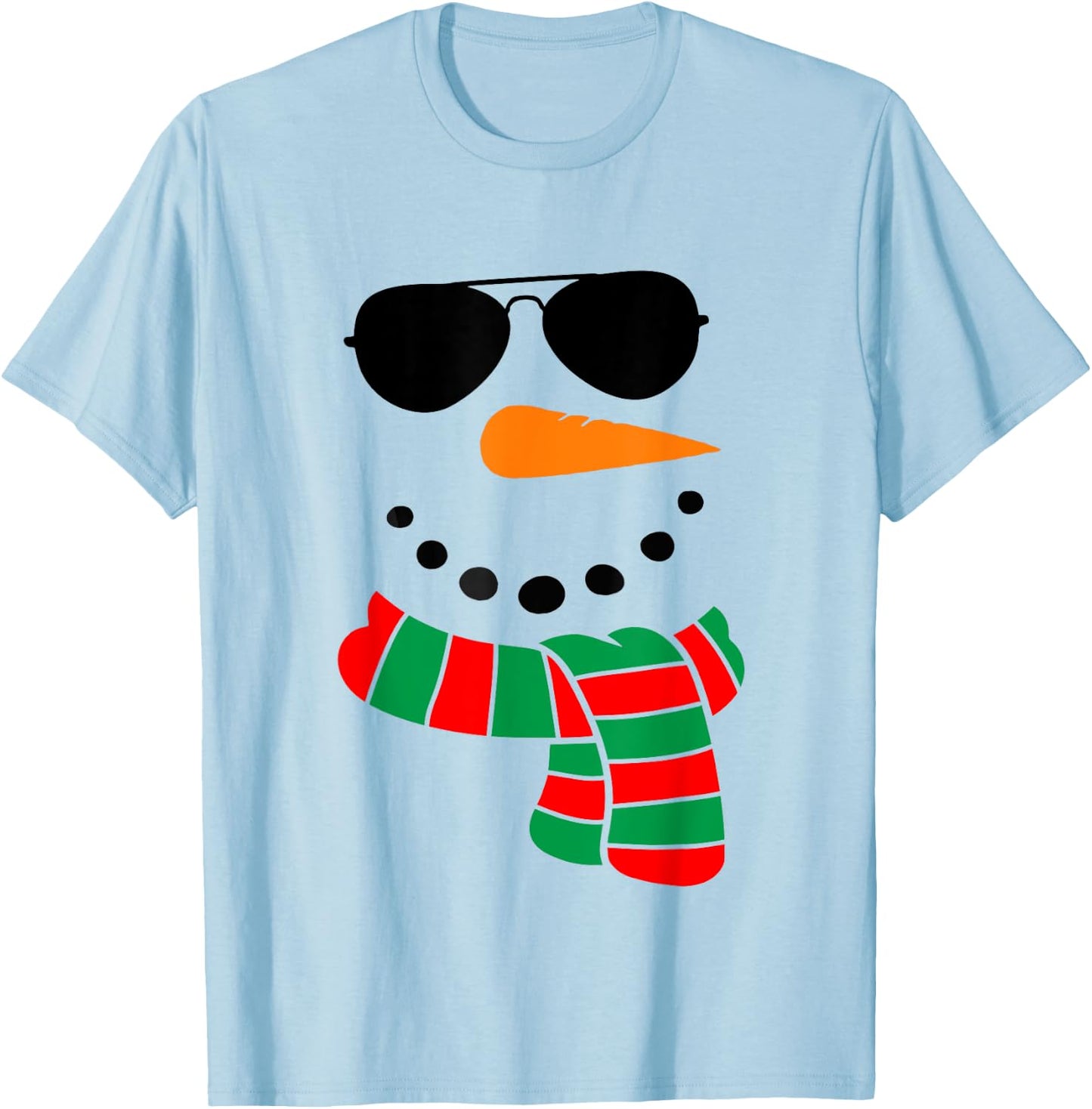 Cool Snowman Face with Sunglasses Costume Children's Snowman T-Shirt - T-Shirt | Light Blue
