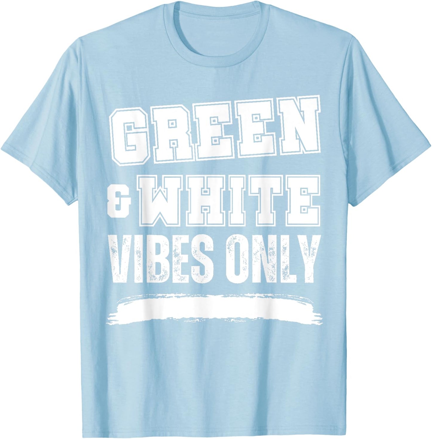 Green and White Game Day, Green and White T-Shirt - T-Shirt | Light Blue