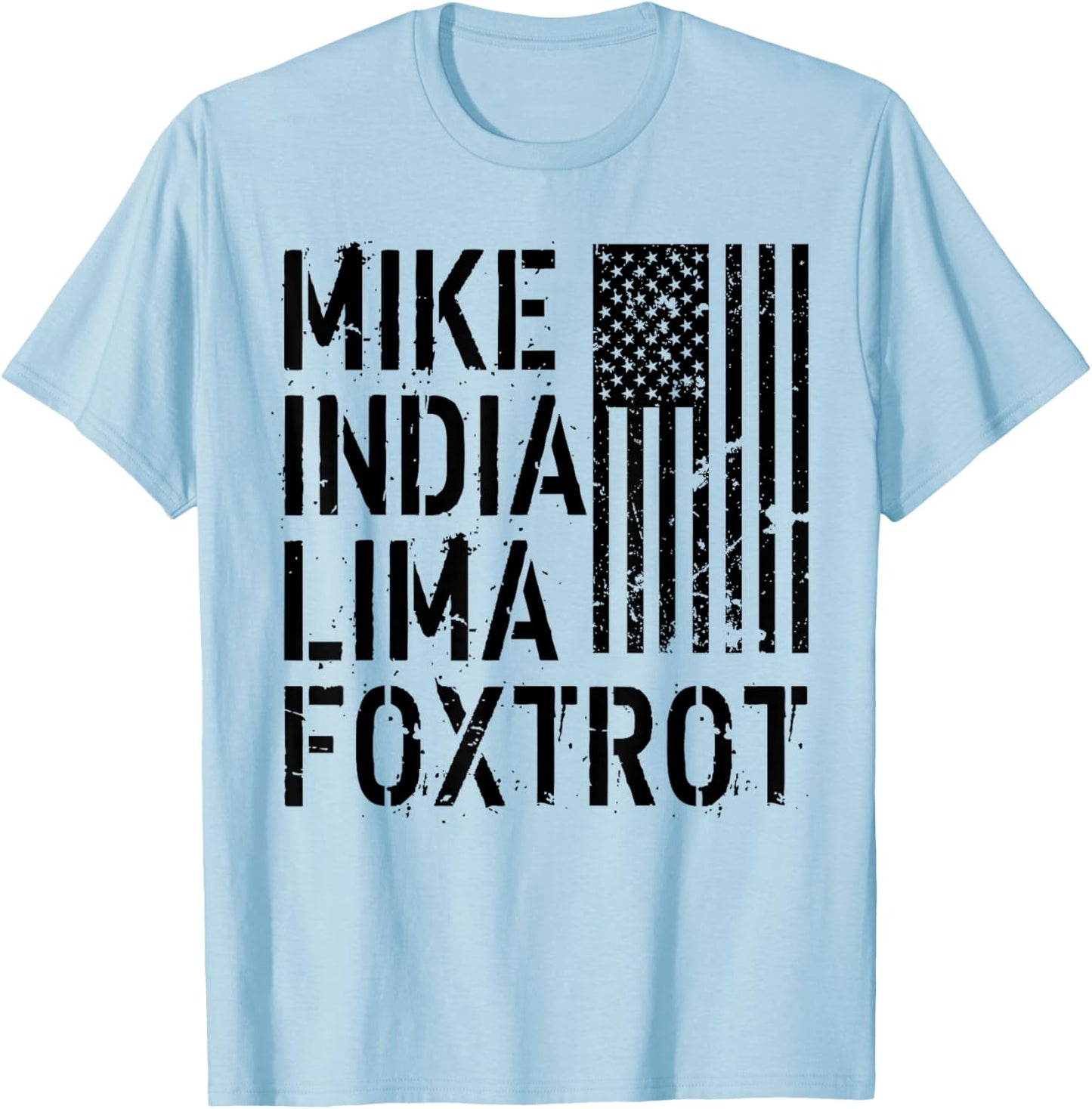 Mike India Lima Foxtrot Hot Mom Muscle Mommy American Flag Women Men T-Shirt - T-Shirt | Light Blue