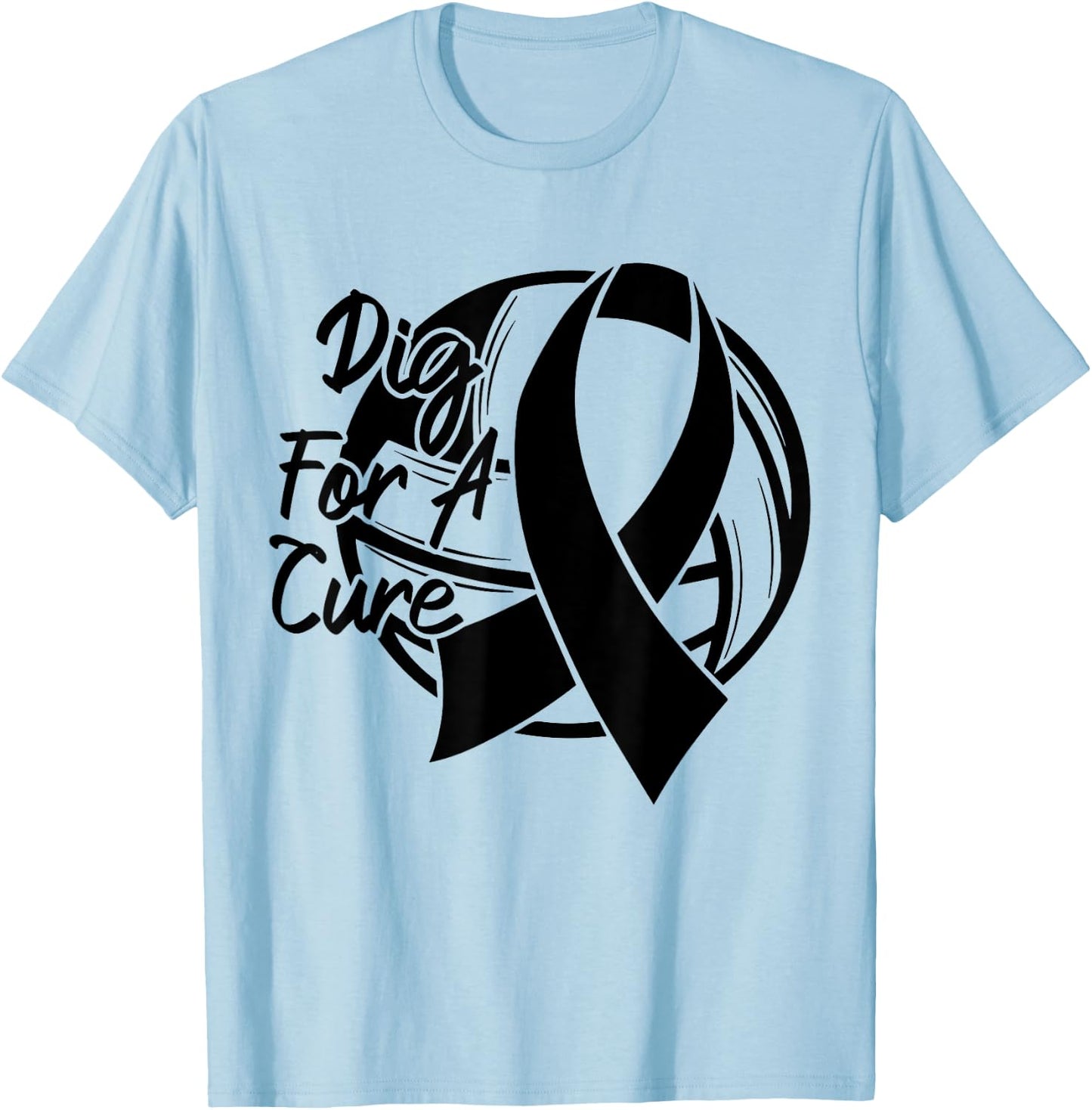 Dig For A Cure Breast Cancer Awareness Volleyball Pink T-Shirt - T-Shirt | Light Blue