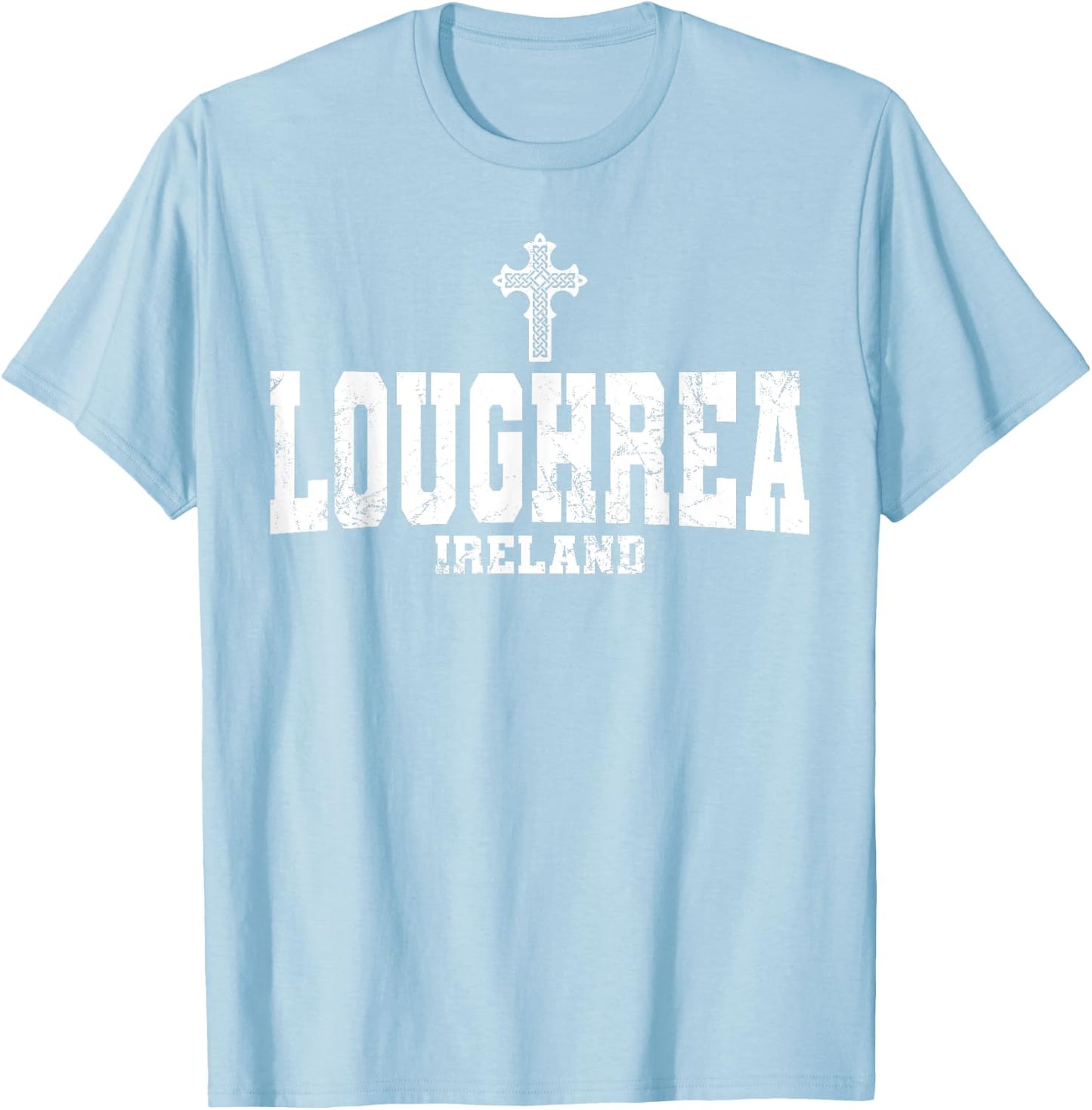 Loughrea Ireland Irish Flag Celtic Cross Éire Gaelic T-Shirt - T-Shirt | Light Blue