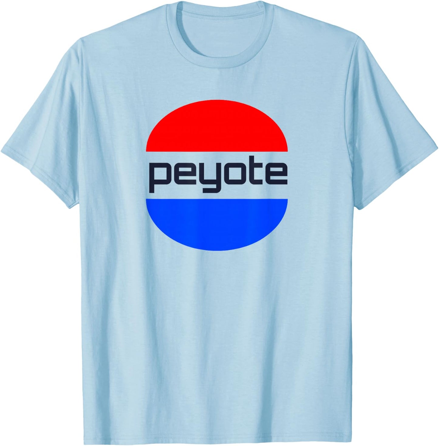 Peyote - Cool font With a Blue And Red Sphere Graphic T-Shirt - T-Shirt | Light Blue