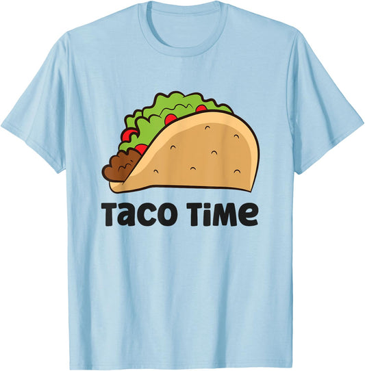 Taco Time Funny Taco T-Shirt - T-Shirt | Light Blue