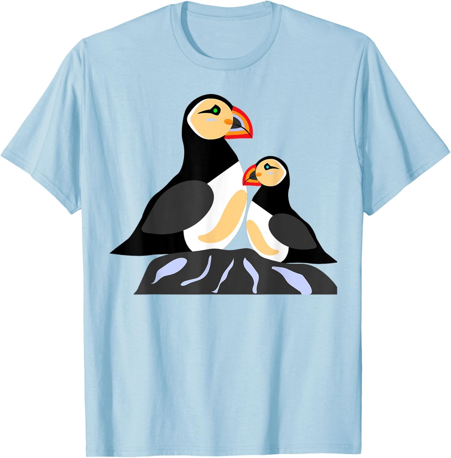 Puffins Are My Spirit Animals Seabirds On A Rock Iceland T-Shirt - T-Shirt | Light Blue
