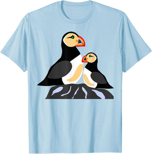 Puffins Are My Spirit Animals Seabirds On A Rock Iceland T-Shirt - T-Shirt | Light Blue