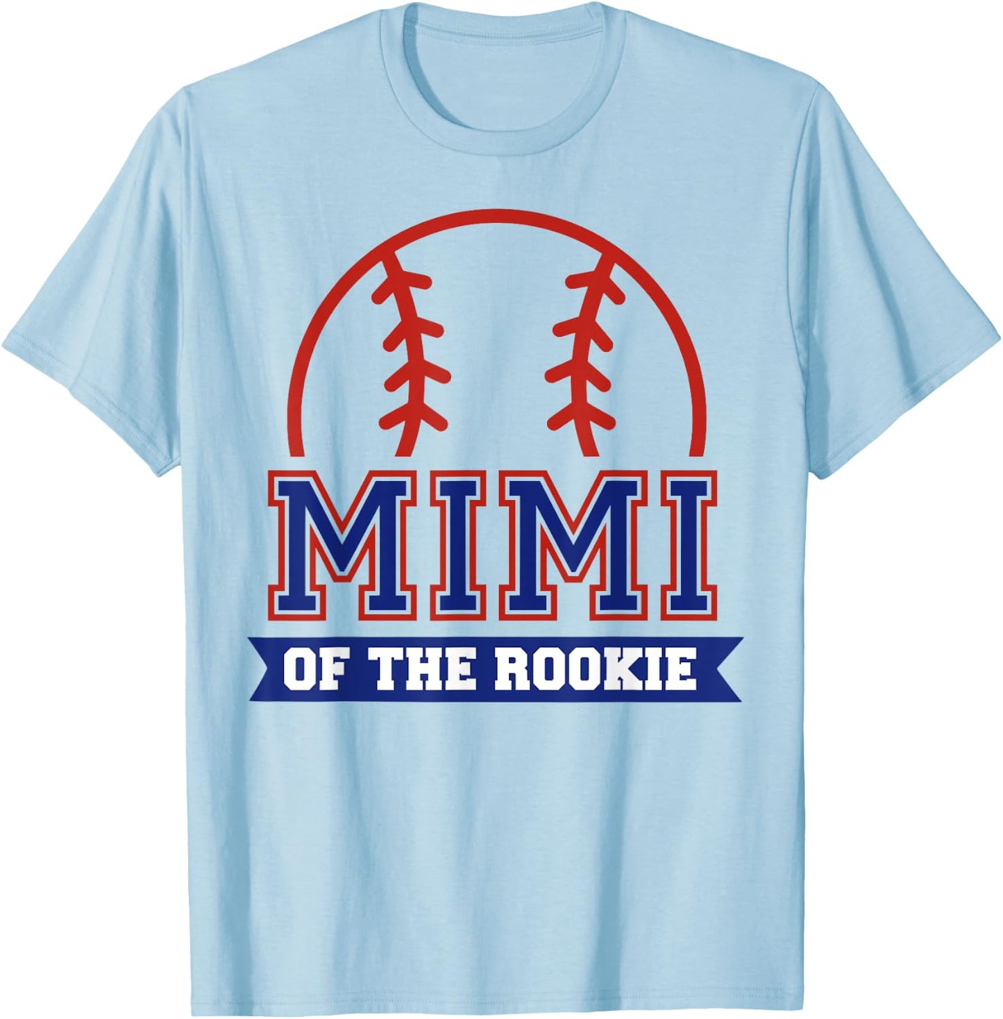Mimi of Rookie 1st Birthday Baseball Theme Matching Party T-Shirt - T-Shirt | Light Blue
