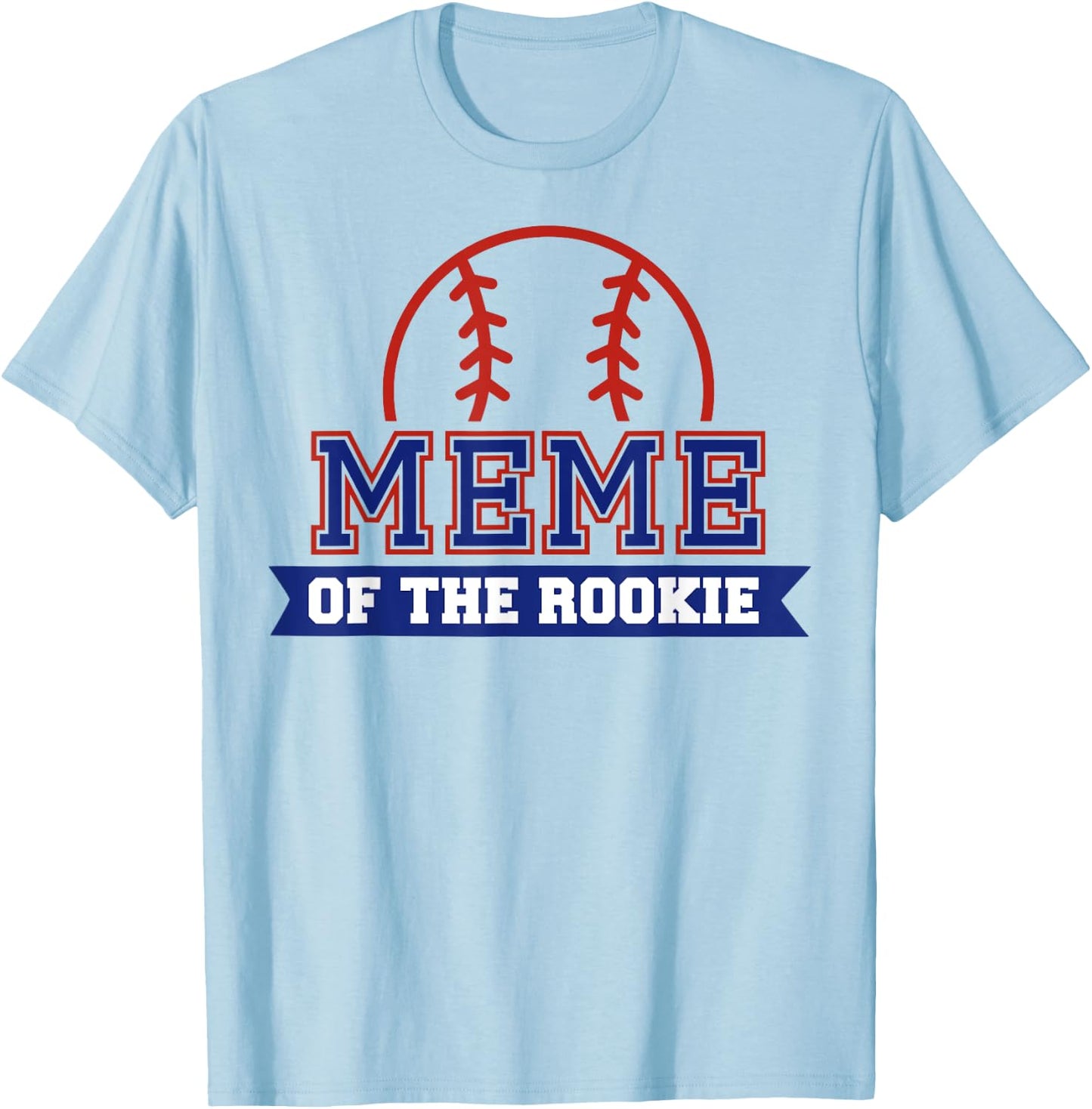 Meme of Rookie 1st Birthday Baseball Theme Matching Party T-Shirt - T-Shirt | Light Blue