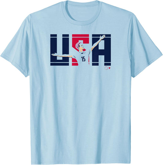 USA Rapinoe Pose - Megan Rapinoe - USWNT USA Soccer T-Shirt - T-Shirt | Light Blue