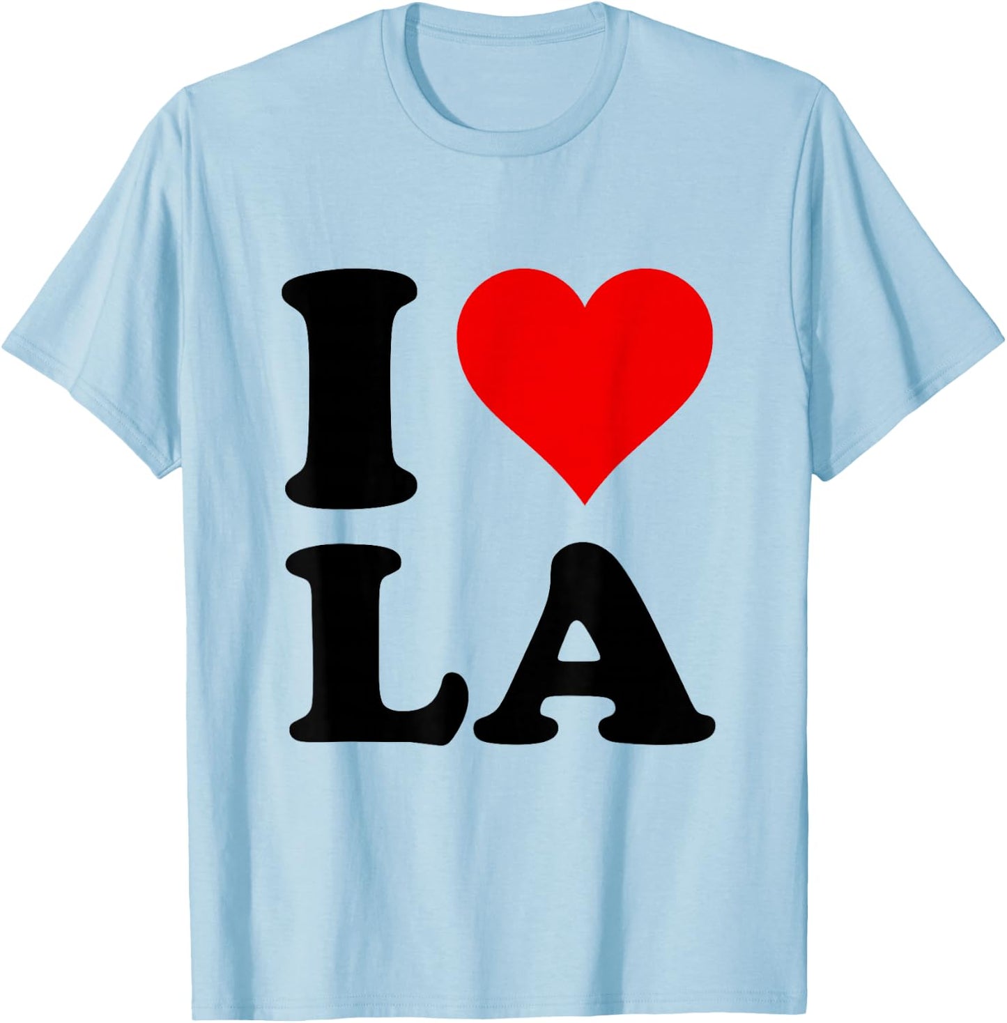 Red Heart I Love LA T-Shirt - T-Shirt | Light Blue