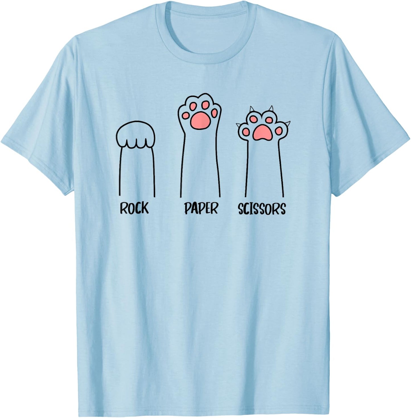 Rock Paper Scissors Cat paw Men Women Kids T-Shirt - T-Shirt | Light Blue