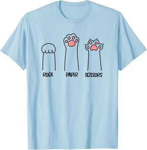 Rock Paper Scissors Cat paw Men Women Kids T-Shirt - T-Shirt | Light Blue