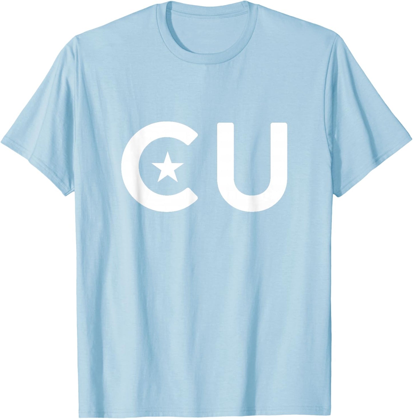 CU - Cuba Two Part Combo Design - Cuban Flag Part 1 T-Shirt - T-Shirt | Light Blue
