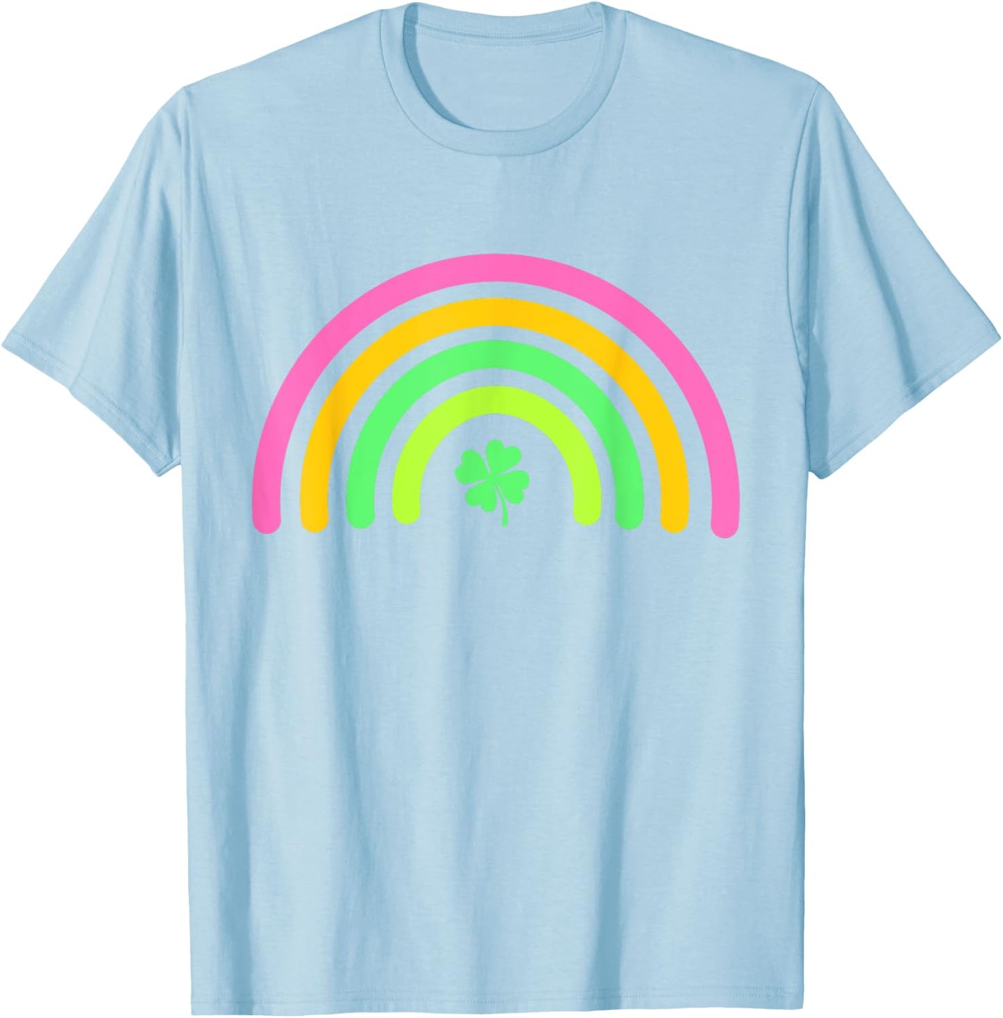 Green Four Leaf Clover Rainbow St Patrick's Day Boys Girl T-Shirt - T-Shirt | Light Blue