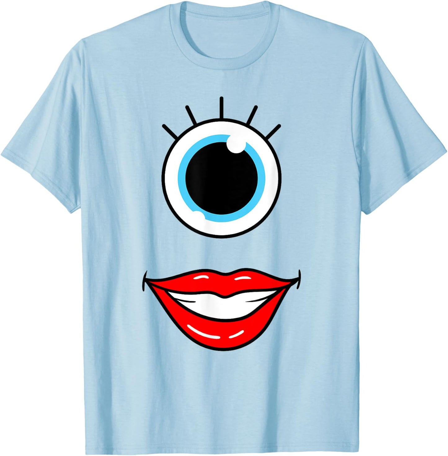 Funny Scary Monster Face One Eye Woman's Halloween Costume T-Shirt - T-Shirt | Light Blue