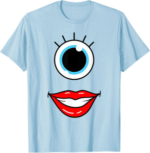 Funny Scary Monster Face One Eye Woman's Halloween Costume T-Shirt - T-Shirt | Light Blue