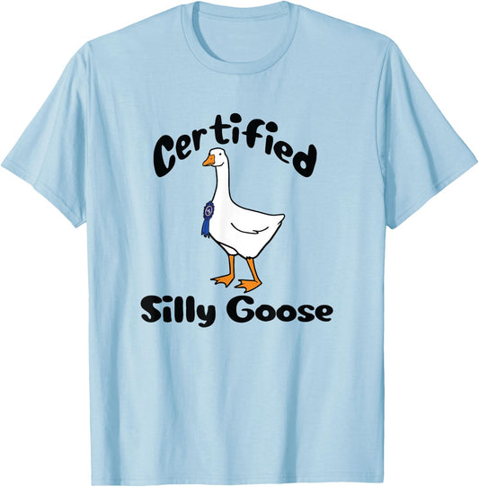 Funny Certified Silly Goose Farmers Goose Club T-Shirt - T-Shirt | Light Blue